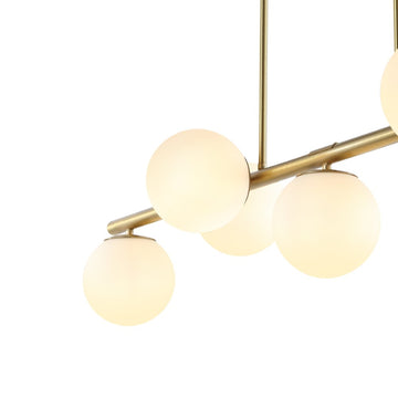 Luca Parisian 45.5" Modern Glam Iron Globe Linear LED Pendant